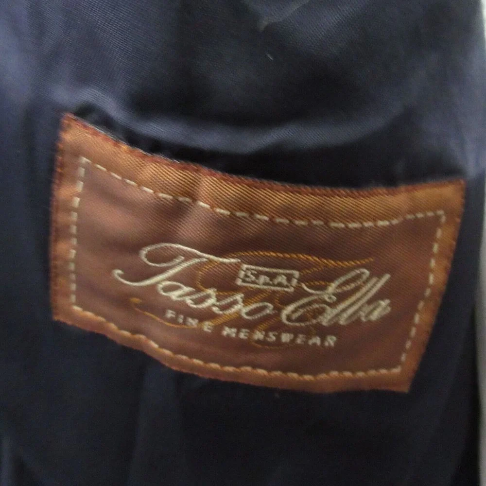 Tasso Elba Mens Angelico Sport Coat 42R‎ Black Blazer 120s Wool Cashmere